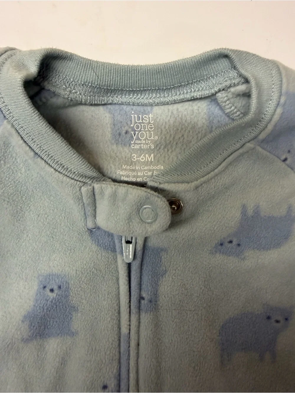 Kids Cozy Animal Print Fleece Sleep Sack - Blue & White